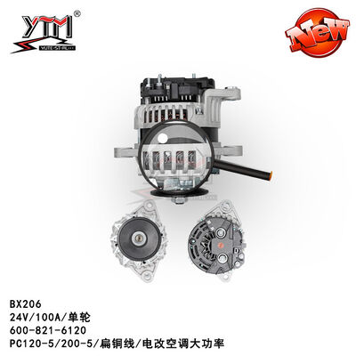 小松24V 100A 1PK 6008216120のためのBX206 PC200-5 6D95の平らなワイヤー交流発電機