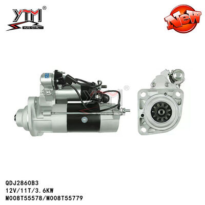 ベンツのトラックBZ64371の自動車部品のための12V 3.6KW三菱の始動機モーターは色M008T55779 3841359に銀を着せる